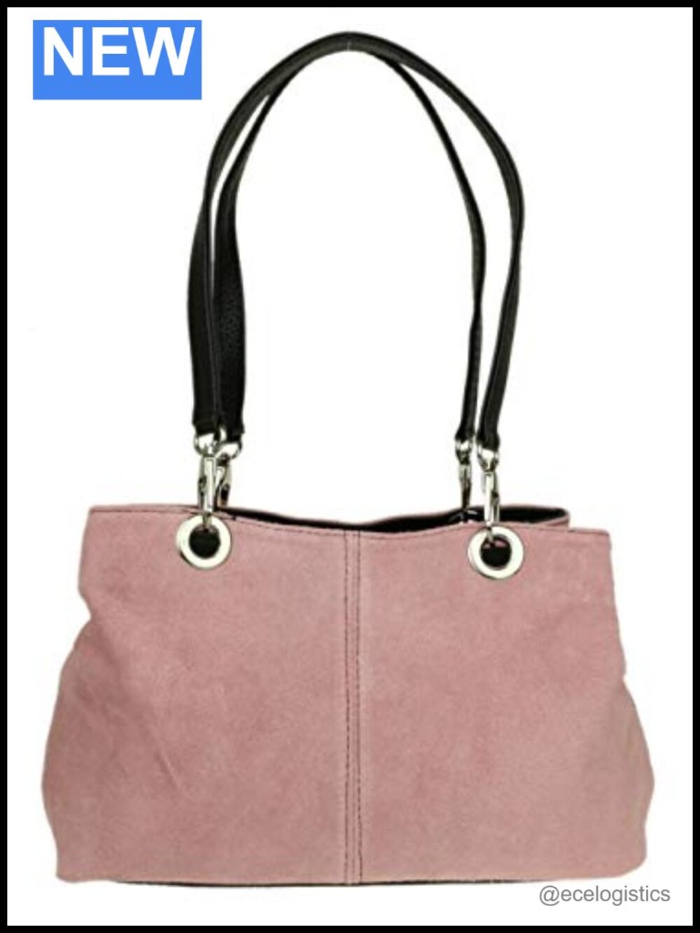 Genuine Suede Leather Shoulder Bag Hobo Purse with 3 Compartments
